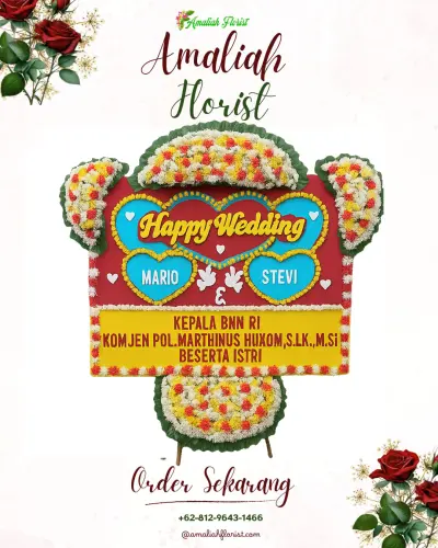 Karangan Papan Bunga Pernikahan di Cempaka Putih Timur